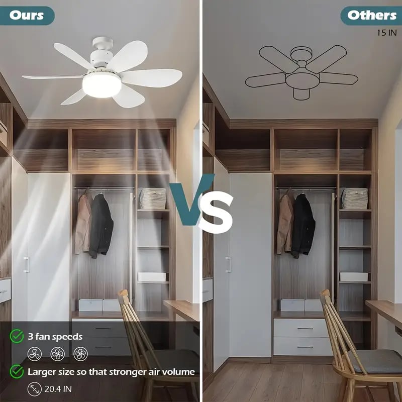 ⏰LAST DAY SALE 49% OFF🔥SmartBreez™ 40W LED Ceiling Fan Light – 20.5” Ultra-Quiet with Remote 🎯 | E27 + FREE B22 Adapter 🔌 | For Bedroom 😴, Kitchen 👩‍🍳 & Garage 🛠️ – UK Ready! 🇬🇧