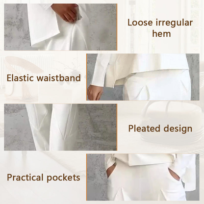 🎉HOT SALE💖Round-Neck Long-Sleeved Top ＆ Pants 2-Piece Set