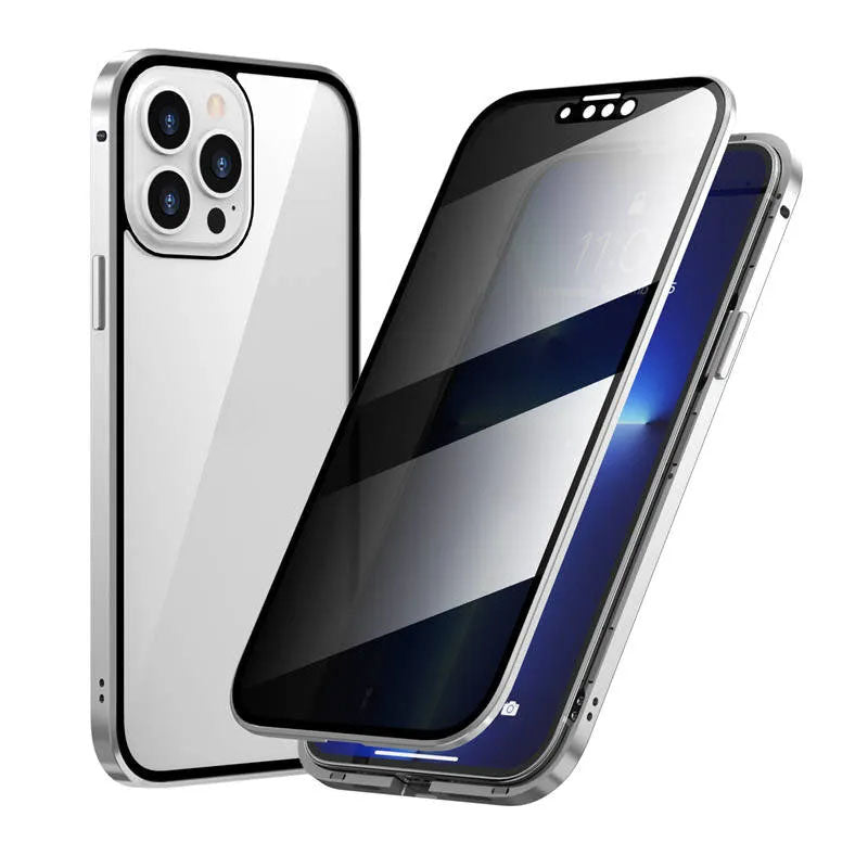 🎅🏻Magnetic double-sided anti-peep glass mobile phone case for iPhone