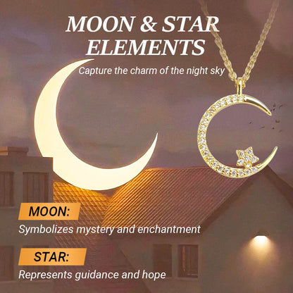 🌙✨Bright Night: Moon Star Necklace🎁Comes with Exquisite Gift Box