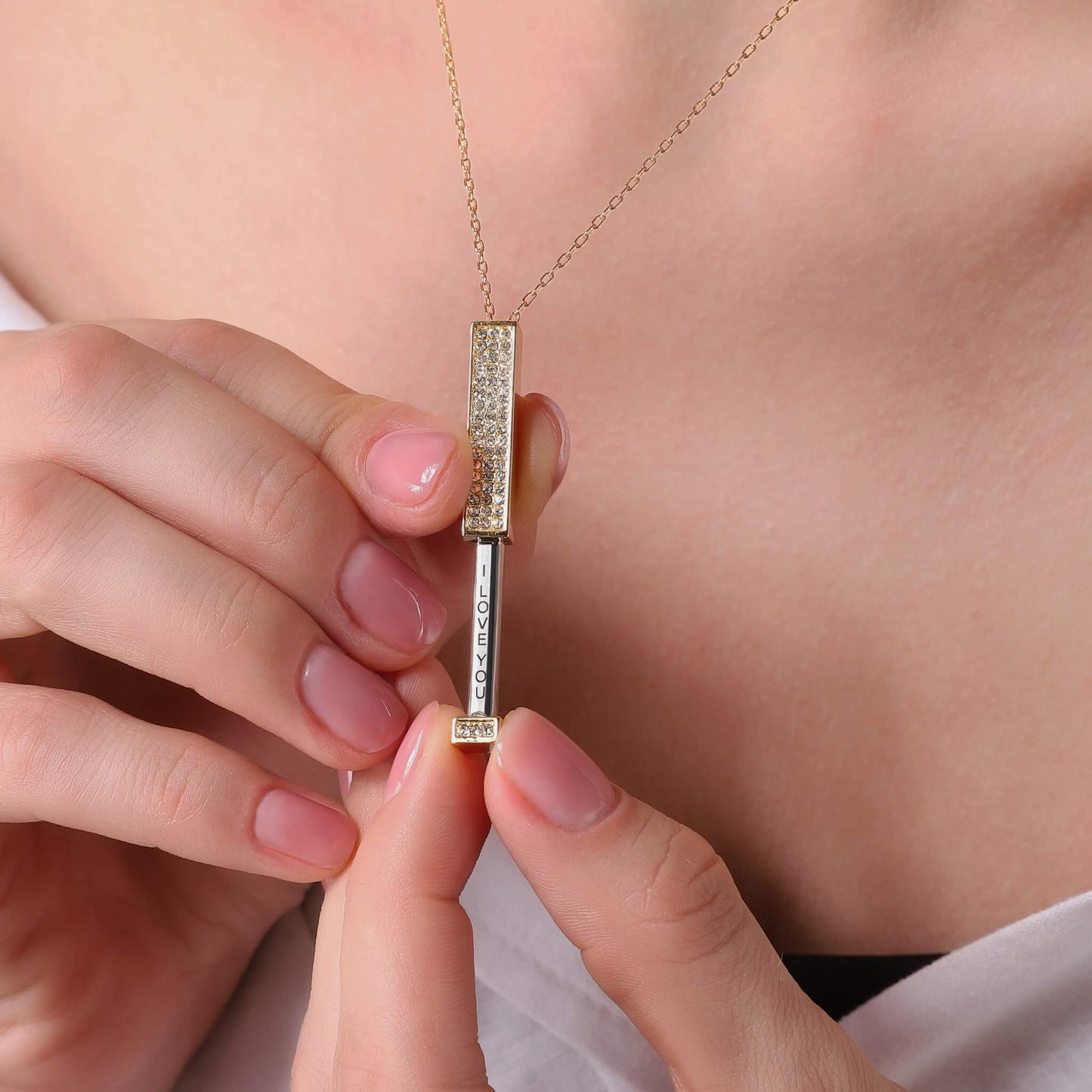 "I Love You" Halsband - Äkta Guld