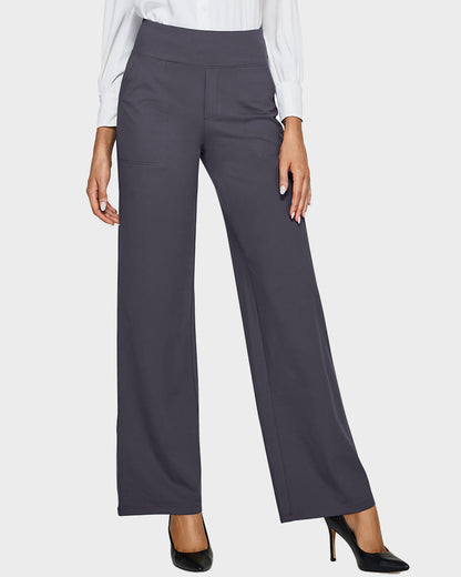 G4Free Loose High-Waist Business Casual Pants Yoga Pants Women Wide Leg Pants with Pockets Comfortable Athletic Sweatpants