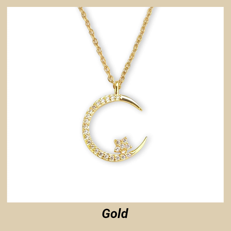 🌙✨Bright Night: Moon Star Necklace🎁Comes with Exquisite Gift Box
