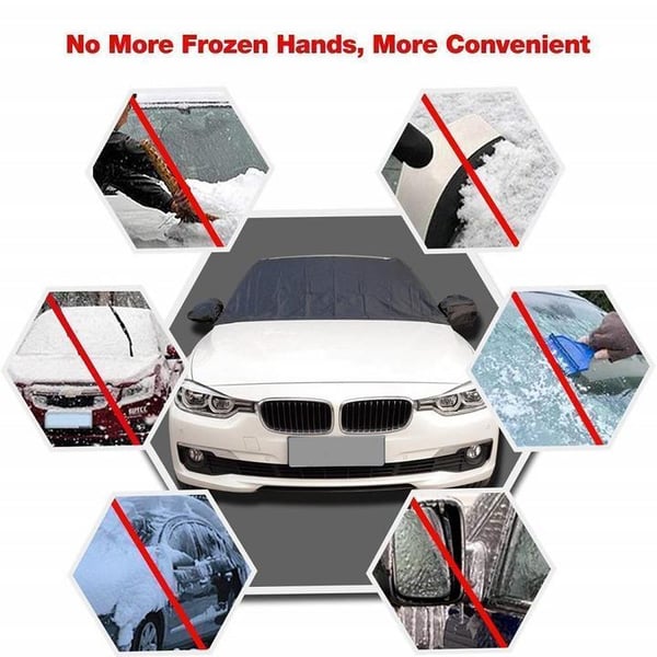 ❄️☀️ Windshield Anti-Snow & Anti-Frost Cover with Mirror Protection – Ready-to-Drive in Any Weather!
