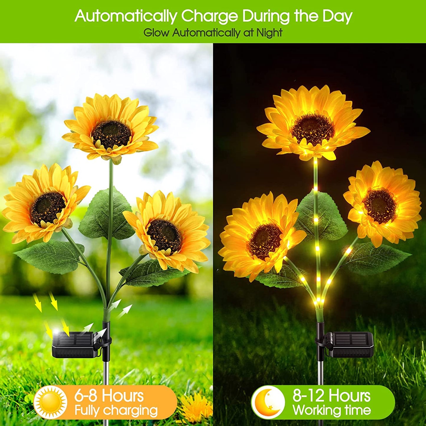🌻Factory Direct !🌞Solar LED Sunflower Garden Lights-29.6inch/74cm