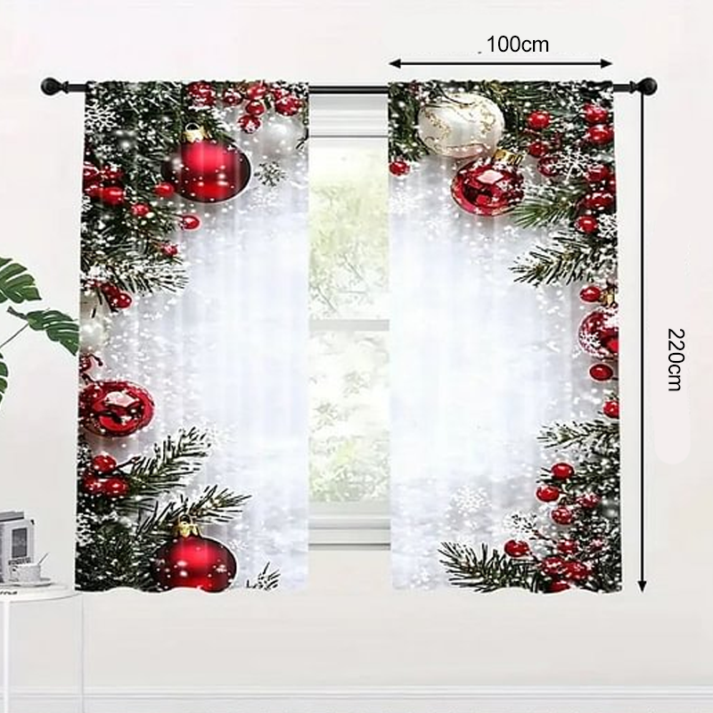 🎅Christmas Sale🎄50K+ SOLD! 🎁✨Christmas Window Curtains 2-Piece Set for Home Decor