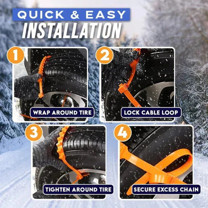 🔥10 Pcs/Pack🔥Universal Reusable Anti-skid Nylon Tire Chains