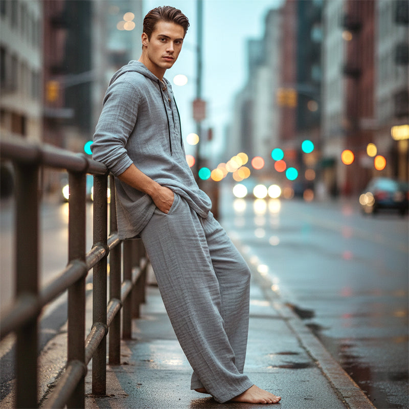 Men's Hooded Casual Loose Top & Pants 2-Piece Set