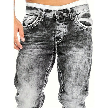 Men's Fashion Stretch Jeans,Minimalist Style Suitable For Summer, Emo Style