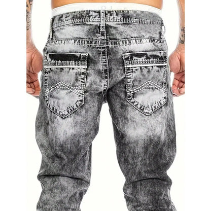 Men's Fashion Stretch Jeans,Minimalist Style Suitable For Summer, Emo Style